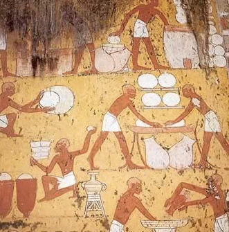 bread-making kneading-trough Egypt wall painting